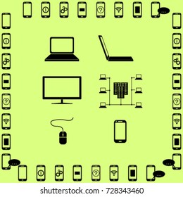electronic gadgets icons set vector illustration