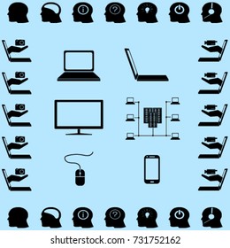 electronic gadgets icons set vector illustration