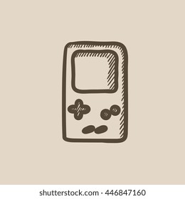 Electronic game vector sketch icon isolated on background. Hand drawn Electronic game icon. Electronic game sketch icon for infographic, website or app.