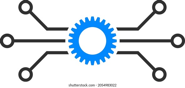 Electronic gear vector illustration. Flat illustration iconic design of electronic gear, isolated on a white background.