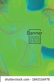 Electronic Geometric Cover Design with Gradient and Abstract Lines, Figures for your Business.  Banner Fluid Rainbow Poster Design, Gradient Effect for Presentation.