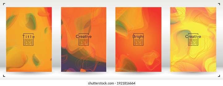Electronic Geometric Cover Design with Gradient and Abstract Lines, Figures for your Business.  Poster Fluid Rainbow Poster Design, Gradient Effect for Event.