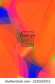 Electronic Geometric Cover Design with Gradient and Abstract Lines, Figures for your Business.  Template Fluid Rainbow Poster Design, Gradient Effect for Music Festival.