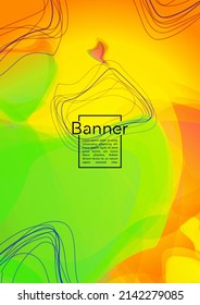 Electronic Geometric Cover Design with Gradient and Abstract Lines, Figures for your Business.  Booklet Fluid Rainbow Poster Design, Gradient Effect for Presentation.