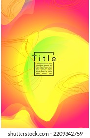 Electronic Geometric Cover Design with Gradient and Abstract Lines, Figures for your Business.  Template Fluid Rainbow Poster Design, Gradient Effect for Electronic Festival.