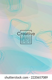 Electronic Geometric Cover Design with Gradient and Abstract Lines, Figures for your Business.  Flyer Fluid Rainbow Poster Design, Gradient Effect for Music Festival.