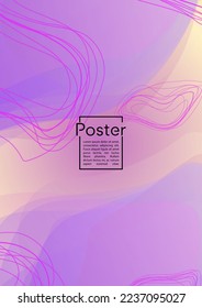 Electronic Geometric Cover Design with Gradient and Abstract Lines, Figures for your Business.  Template Fluid Rainbow Poster Design, Gradient Effect for Branding.