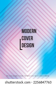 Electronic Geometric Cover Design with Gradient and Abstract Lines, Figures for your Business. Layout Fluid Rainbow Poster Design, Gradient Effect for Presentation.