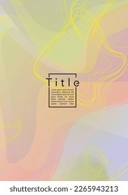 Electronic Geometric Cover Design with Gradient and Abstract Lines, Figures for your Business.  Template Fluid Rainbow Poster Design, Gradient Effect for Electronic Festival.