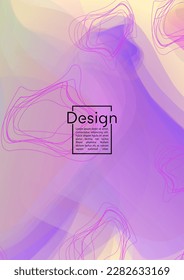 Electronic Geometric Cover Design with Gradient and Abstract Lines, Figures for your Business.  Catalog Fluid Rainbow Poster Design, Gradient Effect for Electronic Festival.