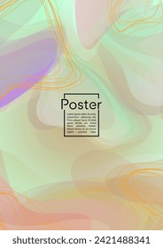 Electronic Geometric Cover Design with Gradient and Abstract Lines, Figures for your Business.  Flyer Fluid Rainbow Poster Design, Gradient Effect for Event.