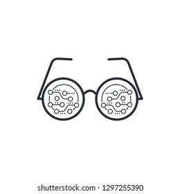 Electronic glasses, sight. Vector icon on white background.