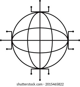 electronic globalization icon. - Illustration - vector 
