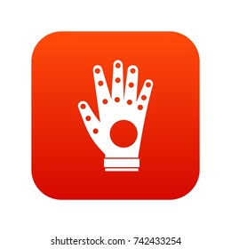 Electronic glove icon digital red for any design isolated on white vector illustration
