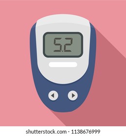 Electronic glucometer icon. Flat illustration of electronic glucometer vector icon for web design