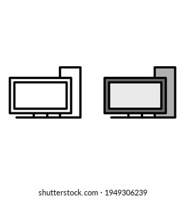 electronic goods symbol, personal computer icon set, computer icon with various styles