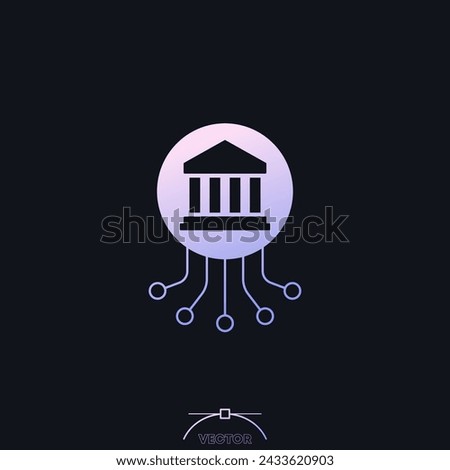 Electronic government icon with a gradient