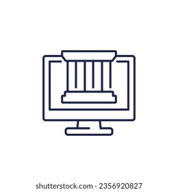 Electronic government icon in line design