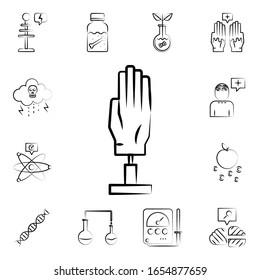 Electronic hand icon. Mad science icons universal set for web and mobile