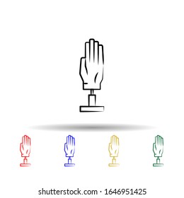 Electronic hand multi color style icon. Simple thin line, outline vector of mad science icons for ui and ux, website or mobile application
