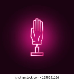 Electronic Hand  neon icon. Elements of Mad science set. Simple icon for websites, web design, mobile app, info graphics