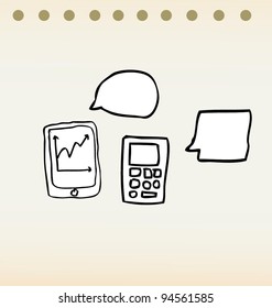 electronic handphone gadget illustration vector doodle