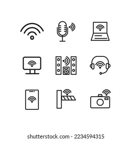 electronic hardware set sign symbol. vector illustration on white background.