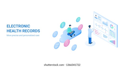 An electronic health record (EHR), or electronic medical record (EMR) - systematized collection of patient and population electronically-stored health information in a digital format.