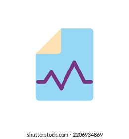 Electronic health record flat color ui icon. Digital report of patient condition. Healthcare. Simple filled element for mobile app. Colorful solid pictogram. Vector isolated RGB illustration