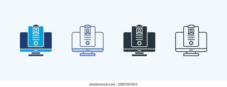 Electronic Health Record Multiple Style Icon Collection
