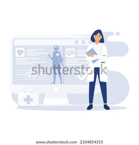 Electronic health record, New technology to replace paper clinical data, medical treatment history application, flat vector modern illustration