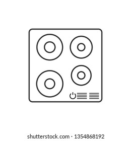 Electronic hob icon. Vector illustration, flat design.