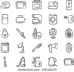 Electronic and Home Appliances in Modern Doodle Style Pack 