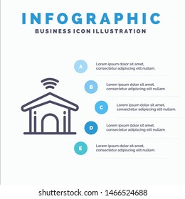Electronic, Home, Smart, Technology Line icon with 5 steps presentation infographics Background. Vector Icon Template background