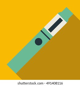 Electronic hookah icon in flat style with long shadow. Smoking symbol vector illustration