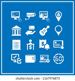 electronic icon. 16 electronic vector set. invoice, digital display, bank pin and devices icons for web and design about electronic theme