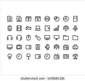 electronic icon, 32 px, 2 pt outline
