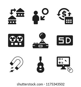 electronic icon. 9 electronic vector icons set. recorder, electromagnet and transaction icons for web and design about electronic theme
