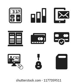 electronic icon. 9 electronic vector icons set. guitar, credit card and memory card icons for web and design about electronic theme