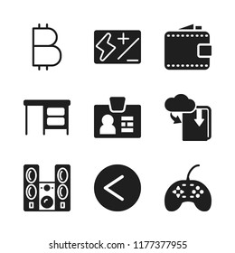 electronic icon. 9 electronic vector icons set. download ebook, gamepad and card icons for web and design about electronic theme