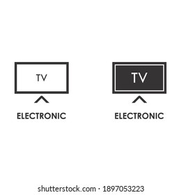 Electronic icon on thin and bold vector illustration for online store or web store or else