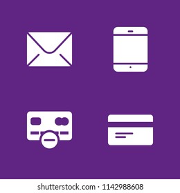 electronic icon set. email, ipad and credit card vector icon for graphic design and web