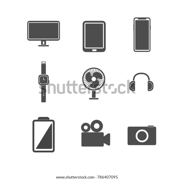 Electronic icon set. Illustration vector
concept. Isolated white
background
