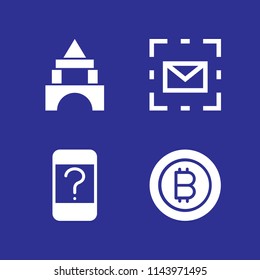 electronic icon set with smartphone, email and blocks vector icons for web and graphic design
