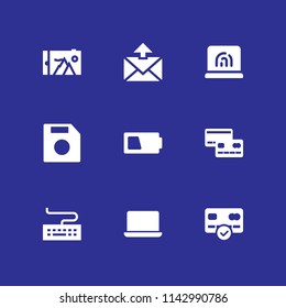 electronic icon set. smartphone, keyboard and macbook vector icon for graphic design and web