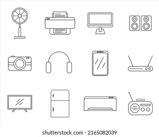 Electronic icon set. technology icon in simple design