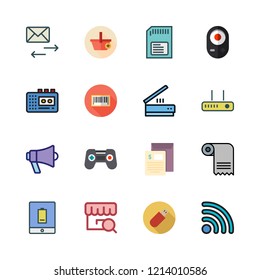 electronic icon set. vector set about email, remote, wifi and tablet icons set.