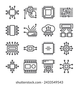 Conjunto de iconos electrónicos ilustración vectorial