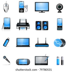 electronic icon set - vector illustration