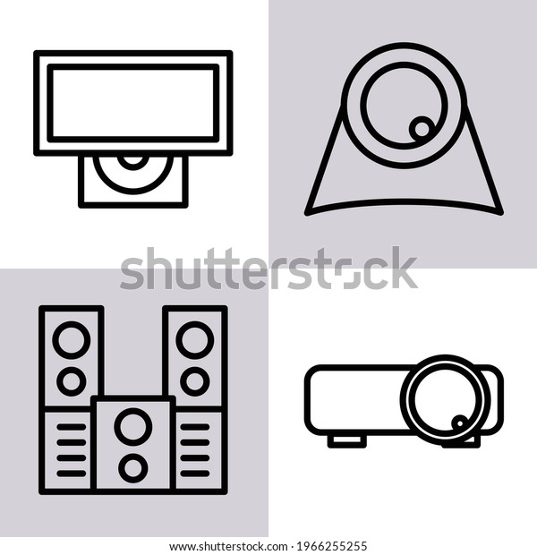 electronic icon set, webcam icon, technology\
icon, with line icon style, great for advertising electronic\
devices or\
technology